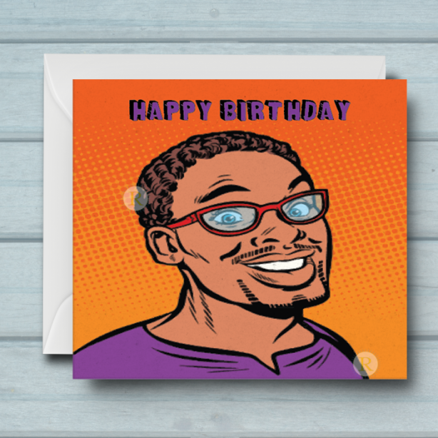 Black Man Birthday Card T